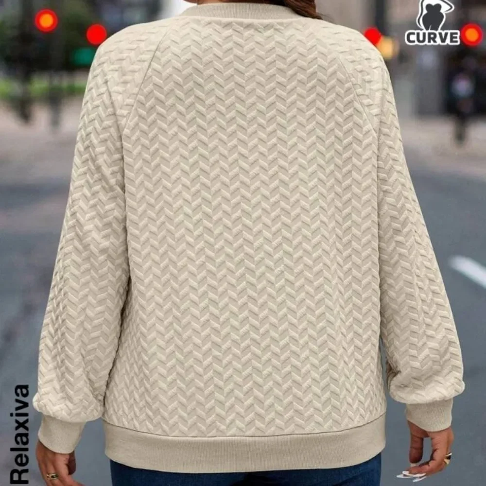 Textured Crew Neck Sweatshirt (0519) - Picture 6 of 7